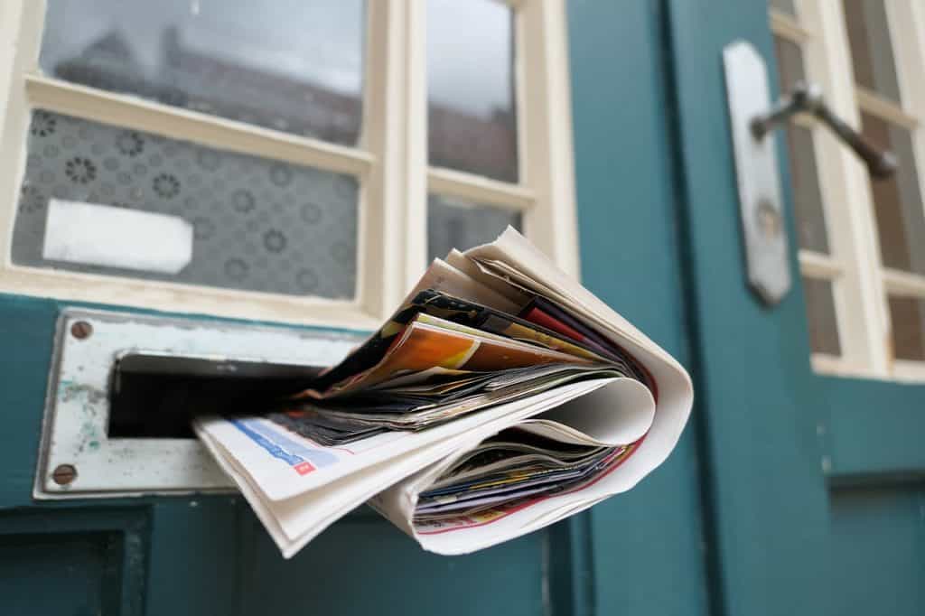 Newspaper in letterbox