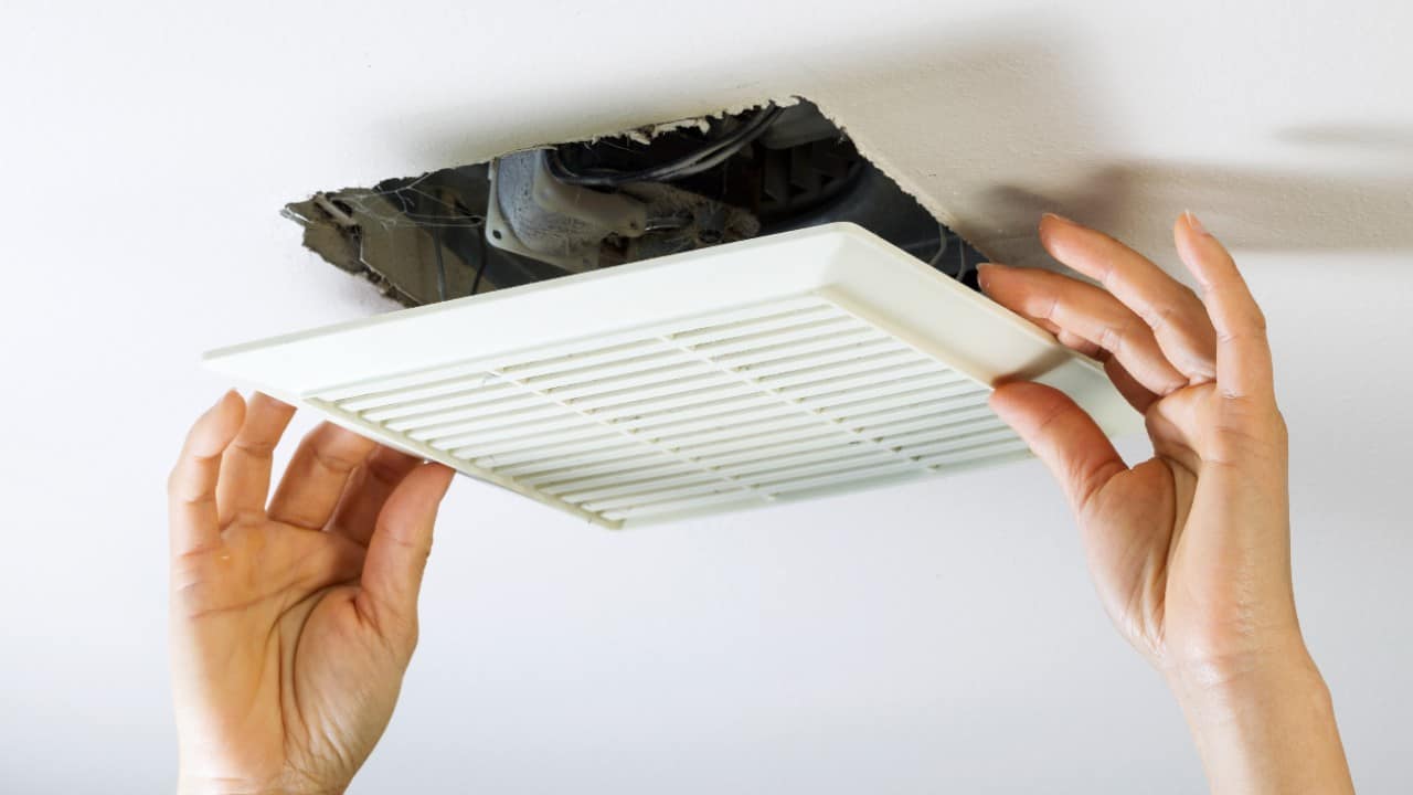 bathroom fan vented through the roof